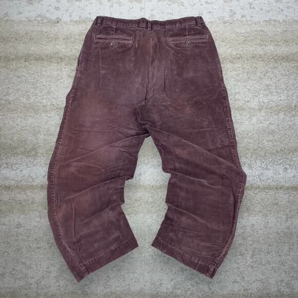 Vintage Y2K Roundtree Yorke Corduroy Pants 36x29 Baggy Wide Leg Chocolate Brown - Picture 1 of 4